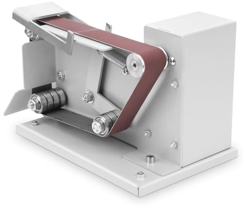 Mini Levigatrice a Nastro, 775 Levigatrice Elettrica a Nastro Levigatrice per Lucidatura con Alimentatore da 96 W per Rimozione della Ruggine, Sverniciatura, Levigatura della