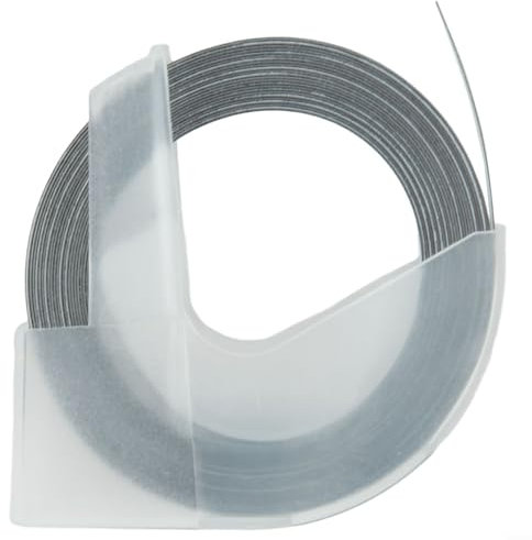 EXTRWORY Mehrfarbiges Prägeband für Etiketten, mehrfarbig, 6 mm x 3 m, für MOTEX Dy-mo konkaves und konvexes manuelles Etikettenband (schwarz)