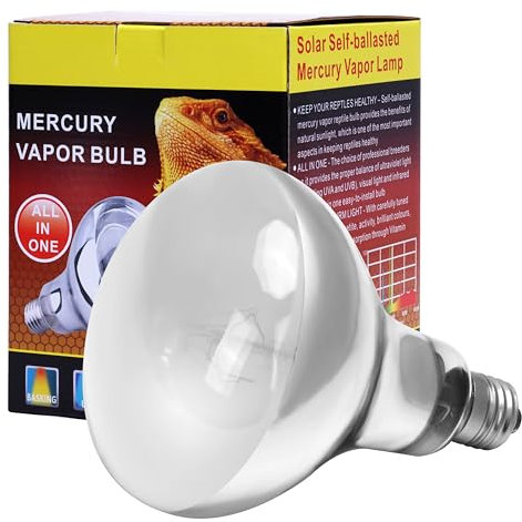 AIICIOO UVA UVB Reptilien Wärmelampe UV Solar Licht Lampe Terrarium Beschichtetes Sonnenlicht Lampe E27 Reptilien Tageslicht Licht für Schildkröten Schlangen Bartagamen Eidechsen 160W