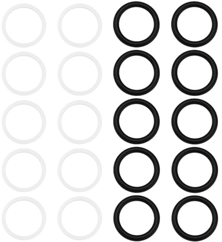 LT Easiyl Schnellspanner-Hydraulikkupplung, Gummi-O-Ring-Dichtung, 25 x 20 x 2,5 mm und 24,8 x 20,6 x 1,3 mm, kompatibel mit BG3-Stecker-Traktor, Schwarz und Weiß, 20 Stück