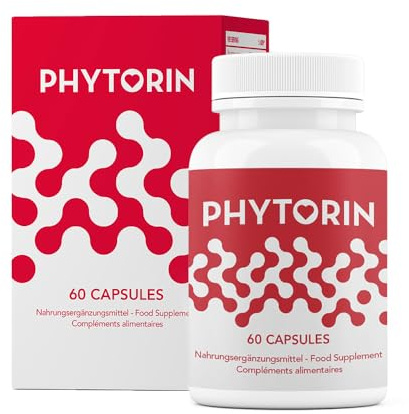 PHYTORIN Die Original 2024 Formel zur Unterstützung deines Blutdrucks mit Phytosterol-Pulver, Bergamotte-Extrakt, Traubenkernextrakt & Vitamin C, 60 Kapseln (1 Packung)