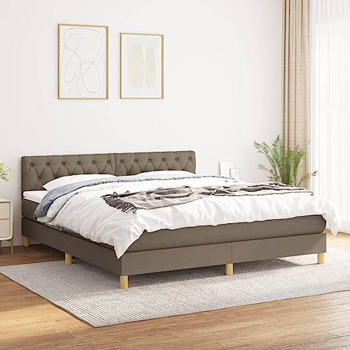 qohoio Boxspringbett mit Matratze Taupe 160x200 cm Betten Bett Mit Matratze Bett Boxspringbett Schlafzimmer MöBel Stoff - 3140869