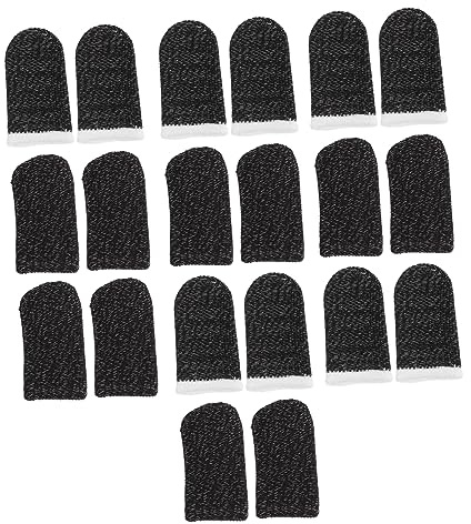 DOITOOL 10 Paar Schweißresistente Fingerlinge aus Nylon und Silberfaser Vielseitiger Fingerschutz für Gaming und Mobile Touchscreen Spiele Passend für Fingergrößen