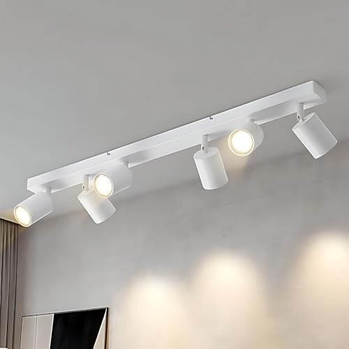 Lichtmaler Takspotlight Orienterbar Benvit GU10-6 Takspotlights Inredningsbelysning Led Ramp Spot Taklampa Vardagsrum Kök Korridor, Utan Glödlampo