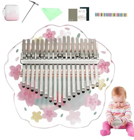 Pianoforte per pollice – pianoforte portatile in acrilico con 17 tasti, Mbira, con martello d'accordatura e istruzioni per l'apprendimento, strumenti musicali, per bambini, adulti