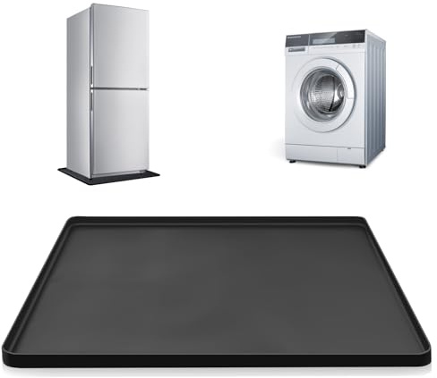 YedZen Tappetino Lavatrice, 60x60cm in Silicone con Bordo Rialzato 2cm | Antiscivolo, antivibrazione e Impermeabile, Protegge il Pavimento da Perdite d'acqua e Sporco, per Lavatrice e Frigorifero
