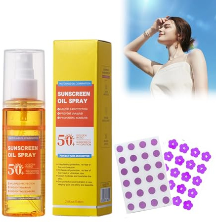 Sunscreen Oil Spray, Huile Solaire Spray SPF 50-86 ml | Brume Protectrice Visage & Corps, Imperméable, Légère et Non Grasse