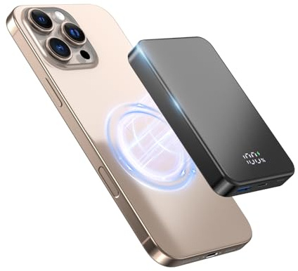 26800mAh 20W Magnetic Wireless Tragbares Ladegerät, Aluminiumlegierung Magnetische Power Bank, USB-C in&Out Kabellose Laden Batterie Pack für iPhone 17/16/15/14/13/12 Plus Pro Max Serie-Schwarz