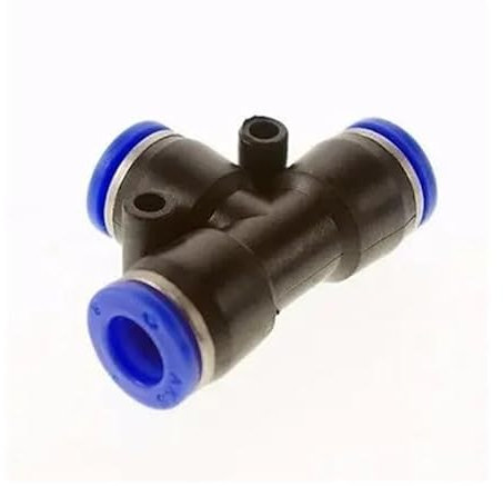 CNTUSRXT 5pc Pneumatic Tee 3 Way Push In Connector Union Quick Release Air Fitting Plumbing Fit Tube O/D 4mm