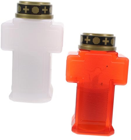 KOCKSHION 2piezas Lámpara De Jardín Decorativa Vela Religiosa Decoración Para Tumba Iluminación Eterna Eterna