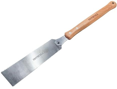 Faithfull Double Sided Pull Saw 250mm (10in) - Japanese Style Hand Saw, Flexible SK5 Steel Blade with 12-7/18 Triple-Ground Teeth TPI & FSC Wooden Handle for Fine Woodworking, Joinery & Flush Cuts