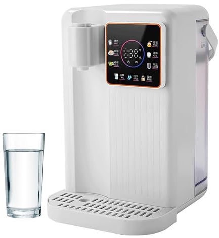 CHANGLKJ Distributeur d'eau Chaude Instantanée Numérique, 2000 W, avec Écran LCD Et Veilleuse LED, Intelligent Et 6 Niveaux De Température Réglables, pour Bureau, Dortoir, Appartement