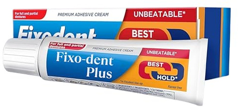 Plus Denture Adhesive Cream 40g – Dual Power Premium Hold, 88% Retention All Day, Mint Flavour-Free, Cushion Fit, Easy Application, Suitable for Full & Partial Dentures | SterlingSquare
