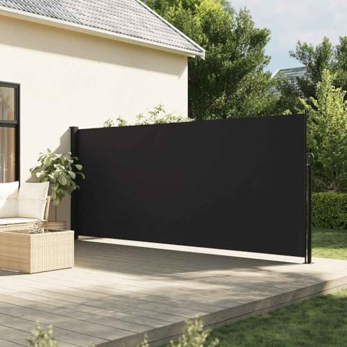 Home & Garden, toldo lateral retráctil para muebles, color negro, 180 x 300 cm