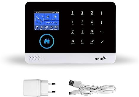 Système de sécurité Domestique, Système d'alarme de sécurité à Domicile GSM avec détecteur de Mouvement sans Fil Alarme antivol for Tuya APP Jardin Alarme à la Maison(PG-103-Black)