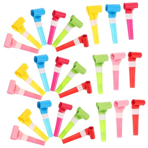 PRETYZOOM 60pezzi Fischietti Colorati in Plastica Da Fischietto Per Ragazzo Ragazza Fischietti Per Feste Strumento Per Rumori Da Festa Giocattoli Per Feste Come Bomboniere