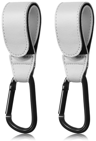 FAYAHAR 2 Piezas Ganchos Carrito Bebe, Ganchos Bolso Carro Bebe, Gris