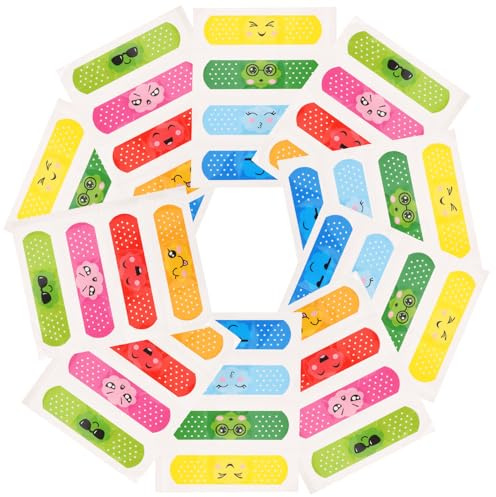 LALADEFIEE Apósitos Adhesivos para Heridas Infantiles Diseños de Dibujos Animados Impermeables Transpirables y Elásticos 40 Unidades 8 Modelos Ideales para Uso Diario y Viajes