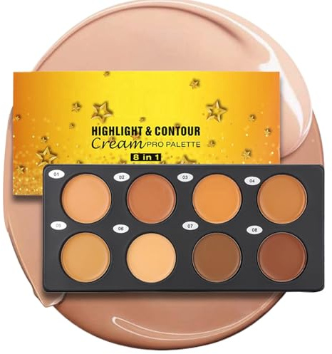 Palette Correttore Per Il Trucco 8 A Lunga Durata E Copertura Totale Per I | Palette Per Contorno E Correzione Colore Con Correttore Colorato Crema Per Donne, Adulti, Ragazze, Amiche E L