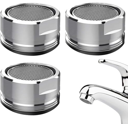 3 Stück Wasserhansip,Wasserhahn Sieb Strahlregler,24mm Diffusor Hahn Für Küche Und Bad,Perlator,Perlatoren Für Wasserhähne,Perlator M24,Metallisch Außengewinde Wasserhahn Ersatzteil Mit Dichtung