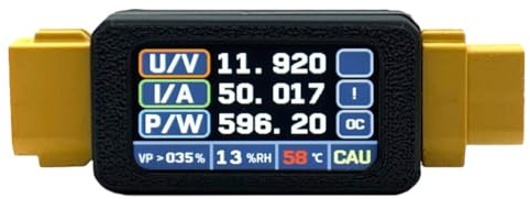 Amperometro digitale con display a colori per XT60, 5-34V 30A Bidirezionale RC Batteria Carica Tester di Scarica con Schermo da 1,44 pollici e Monitoraggio Umidità Temperatura