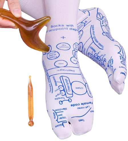 Fotzonterapi strumpor - meridian akupunkturmassage | Strumpor för att lindra fotstress | Reflexology-set med fjädermassager | Wellness -verktyg i