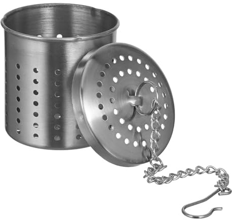 VICASKY Passoire à Assaisonnement en Acier Inoxydable Chaînette Crochet, Filtre à Épices Perforé Anti-Chute, Panier Utile Cuisine et Infusion Thé en Vrac
