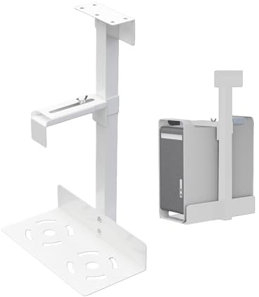 Soporte para PC Debajo de la Mesa: construcción Robusta de aleación | base totalmente giratoria, diseño de superficie ventilada, plataforma compacta para ahorrar espacio | Soporte de escritorio p