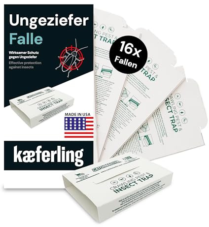 Catchmaster Universal Ungeziefer Falle zur Bedarfsermittlung & Monitoring 16 Fallen - für Silberfische, Schaben und Spinnen