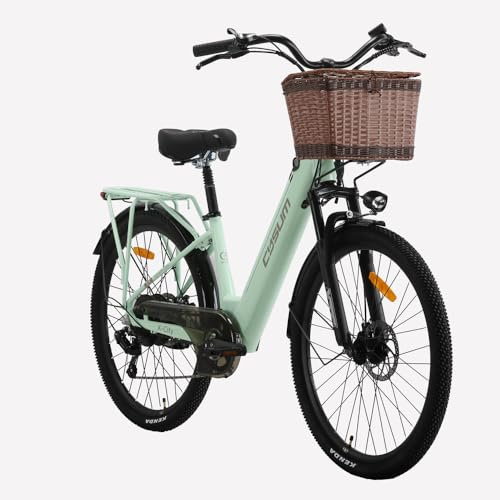 Antgooat Vélo électrique unisexe pour adulte X-City de 26 pouces, dérailleur à 7 vitesses, équipé d'une batterie amovible de 48 V 10,4 Ah, vitesse maximale de 25 km/h, autonomie de 80 à 110 km