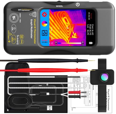 Multimetro industriale per termocamera per immagini termiche per audit energetici e manutenzione preventiva con funzione di memoria per rilevazioni di perdite d'acqua