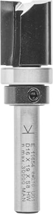 ENT 11654 flush fräsar hårdmetall, skaft (S) 8 mm, diameter (D) 16 mm, NL 19 mm, SL 32 mm, GL 56 mm, med kullager på skaftet