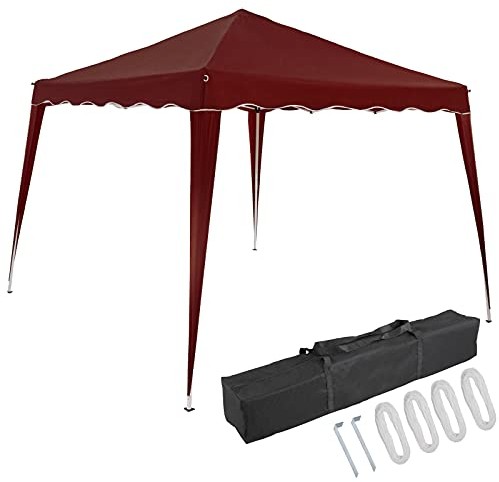 CASARIA® Padiglione Capri 3x3m Pieghevole Pop-Up Impermeabile per Giardino Tenda per Feste Fissa Rosso