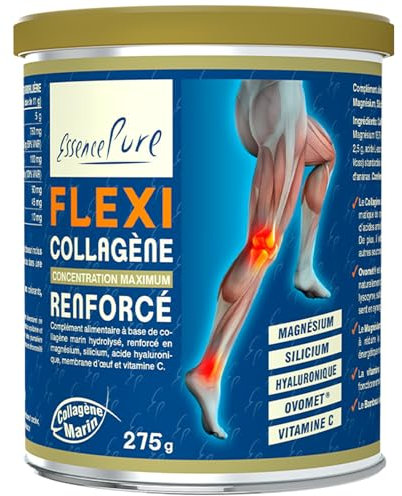 Collagene Marin Poudre 275g | Peptan Collagen Peptides 5000mg Collagene Magnesium, Ovomet et Silicium Organique | Complément Alimentaire Articulation Flexi Essence Pure| Api-Nature