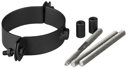 Pelletrohr Rohrhalter 80 mm Schwarz Pellet Ofenrohr Rohrschelle