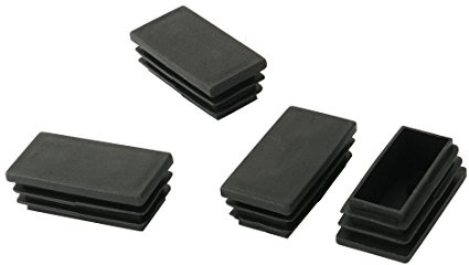 sourcing map Pfostenkappe Lamellenstopfen rechteckig, Kunststoff-Endrohrkappen 50 mm x 25 mm Schwarz 4 Stück de