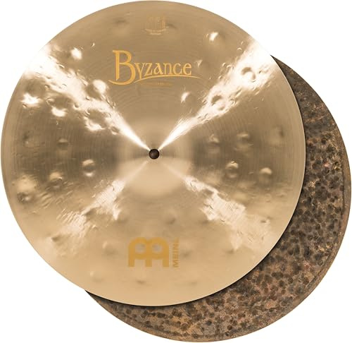 Meinl Cymbals Byzance Jazz Plato Hihat Thin de 15 pulgadas (38,10cm) Platillos de Batería - Bronce B20, Acabado Tradicional y Extra Seco (B15JTH)
