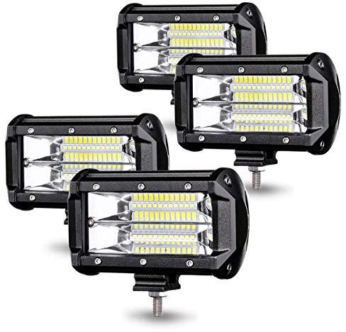 Froadp 72W Fari Supplementari per Moto a LED Faro Profondità Luminosa Offroad Proiettori Impermeabile IP67 Luce di Retromarcia Set Lampada da Lavoro per Camion Trattore SUV UTV ATV (4 Pezzi)