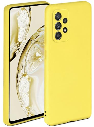 ONEFLOW Soft Case für Samsung Galaxy A52 / A52s 5G Hülle aus Silikon mit Kameraschutz, Silikonhülle mit erhöhtem Schutz fürs Display, Backcover Schutzhülle, weiche Handyhülle, Gelb