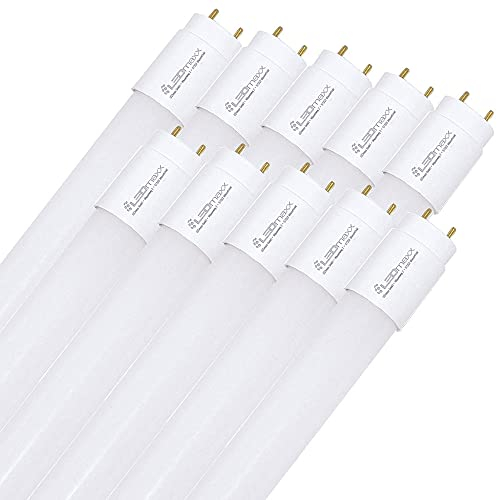 NCC-Licht 10 x LED Leuchtstoffröhre 120cm 18W/865 G13 High Output 2600lm, ultra hell 144lm/W, Tageslicht 6500K kaltweiß aus Glas mit Starter