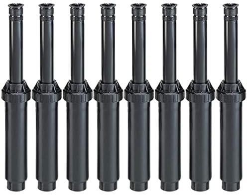 Suinga 15 x ASPERSOR DIFUSOR emergente de riego 10 cm, Alcance 3.7 Metros con tobera HEVAN12, Negro