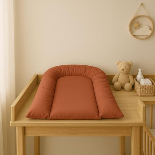 EASY DORT | Skötmatta 70 x 45 cm | Lutande skötbräda 45 x 70 cm | Tvättbar och vattentät | upphöjda kanter | huvudskydd | bomull med akrylbeläggning | tillverkad i Frankrike |