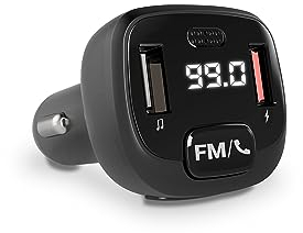 Energy Sistem Car FM Talk- Transmisor FM para el Coche (Bluetooth, microSD, USB MP3, Asistente de Voz, Manos Libres)- Negro