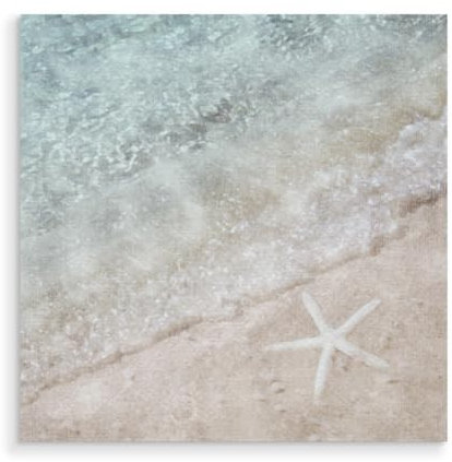 artboxONE Holzbild 20x20 cm Reise/Strand und Meer Seestern von Künstler Riley B