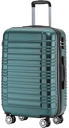 BEIBYE Reisekoffer 2088 Hartschalekoffer Gepäck Koffer Trolley Bordcase Handgepäck M in 14 Farben (Dunkelgrün)