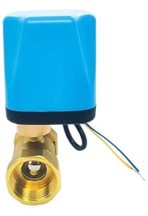 1-1/4 Zoll elektrischer Kugelhahn aus Messing, zweiadrig, zwei Wege, normalerweise geschlossen, normalerweise offen, 220 V, 24 V, 12 V, Umschaltventil, Wasserventil (Color : 12VDC_NORMALLY CLOSED, S
