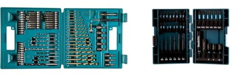 Makita B-49373 Drill and Screw Bit, 18 V, Blue, Set of 75 Piece & B-66896 33 Piece Impact Black Set