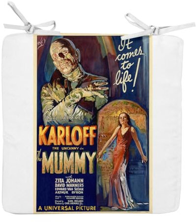 Fabulous Stuhlkissen, quadratisch, Motiv: Mommie/Altes Filmposter, Retro, Kinoposter, Vintage, Horror, 40 cm – Stuhlkissen