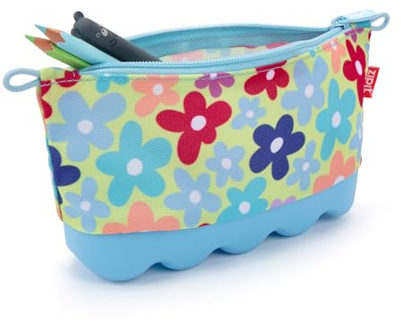 ZIPIT Federmäppchen mit Blumenmotiv für Mädchen, Silikon, große Kapazität, Federmäppchen für Schule, Uni und Büro