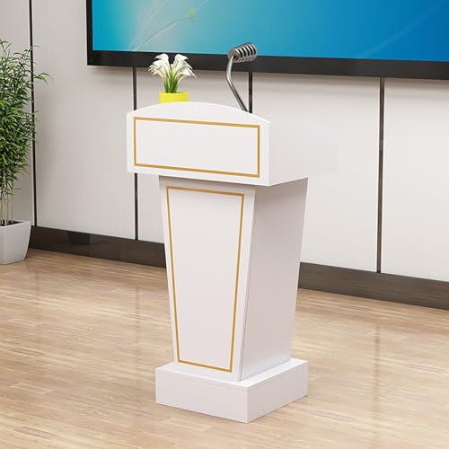 Rednerpultständer aus Holz, Podiumständer mit Aufbewahrung, Rednerpult für Klassenzimmer, Kirche, Hochzeiten, Konferenzen, Konzerte, Präsentationspodeste,Weiß